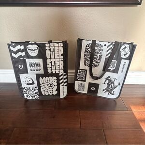 Lululemon Large Shopping Tote bag Set Brown and White